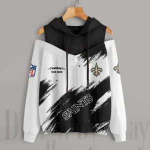 New Orleans Saints Chic Off Shoulder Casual Hoodie S9CSH087