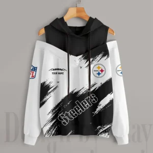 Pittsburgh Steelers Chic Off Shoulder Casual Hoodie S9CSH091