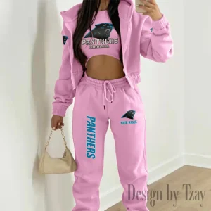 Carolina Panthers Personalized Women Sporty Streetwear Set SPTWAL3PS230