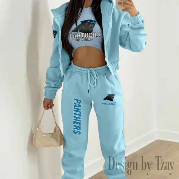 Carolina Panthers Personalized Women Sporty Streetwear Set SPTWAL3PS230 - Image 6