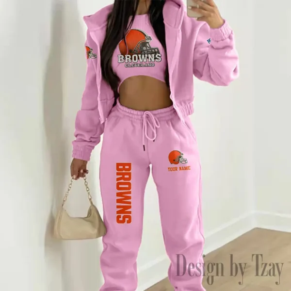Cleveland Browns Personalized Women Sporty Streetwear Set SPTWAL3PS233 - Image 5