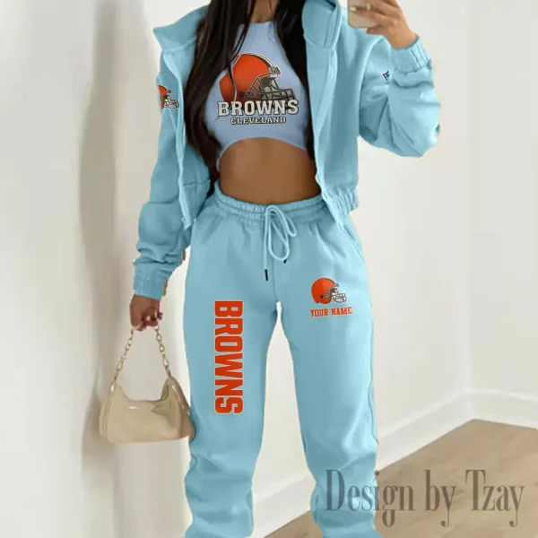 Cleveland Browns Personalized Women Sporty Streetwear Set SPTWAL3PS233 - Image 6