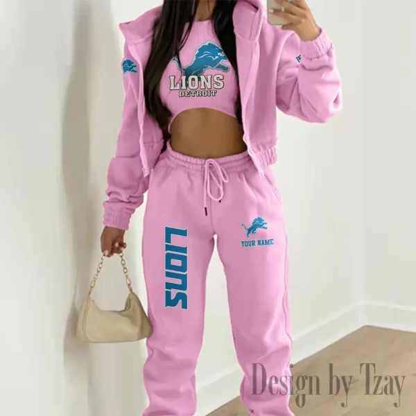 Detroit Lions Personalized Women Sporty Streetwear Set SPTWAL3PS236 - Image 7