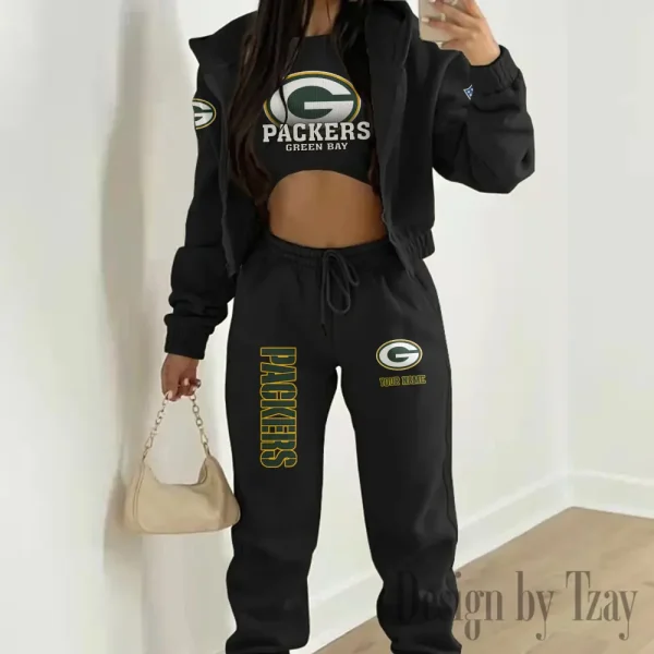 Green Bay Packers Personalized Women Sporty Streetwear Set SPTWAL3PS237 - Image 3