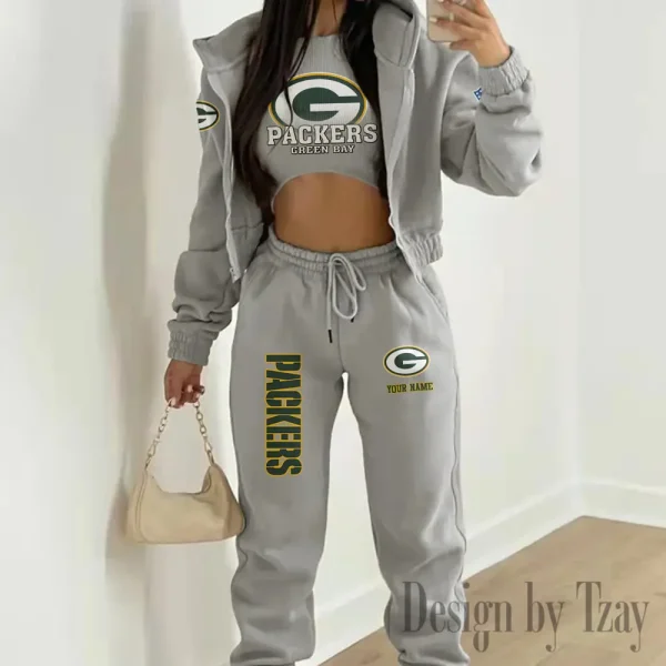 Green Bay Packers Personalized Women Sporty Streetwear Set SPTWAL3PS237 - Image 5