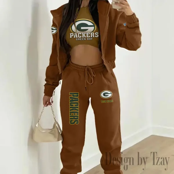 Green Bay Packers Personalized Women Sporty Streetwear Set SPTWAL3PS237 - Image 6