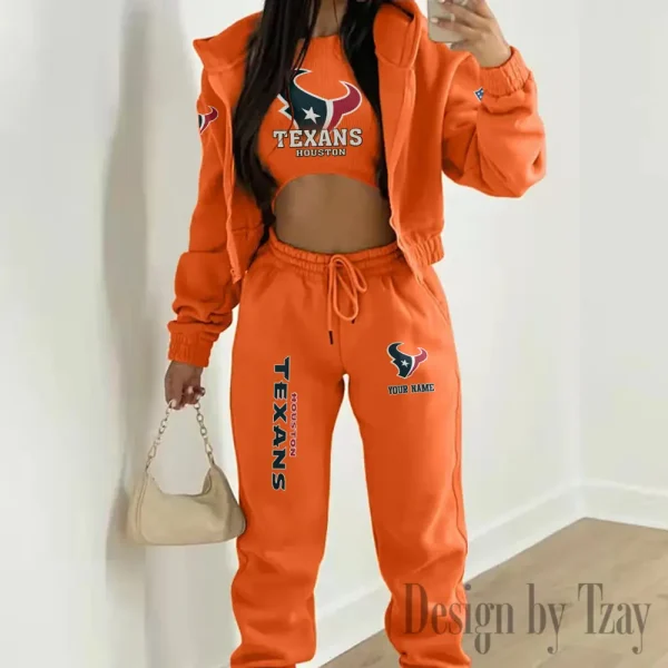 Houston Texans Personalized Women Sporty Streetwear Set SPTWAL3PS238 - Image 5
