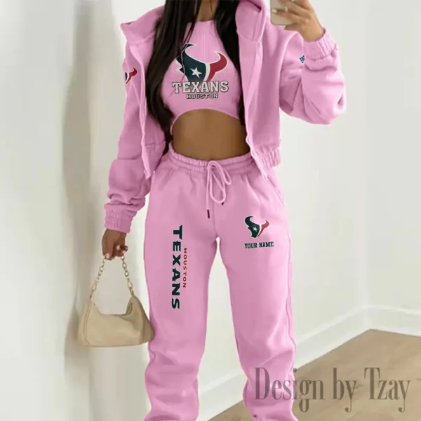 Houston Texans Personalized Women Sporty Streetwear Set SPTWAL3PS238 - Image 6