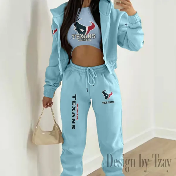 Houston Texans Personalized Women Sporty Streetwear Set SPTWAL3PS238 - Image 7