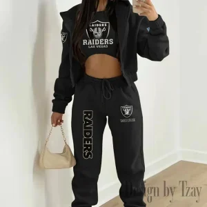 Las Vegas Raiders Personalized Women Sporty Streetwear Set SPTWAL3PS242
