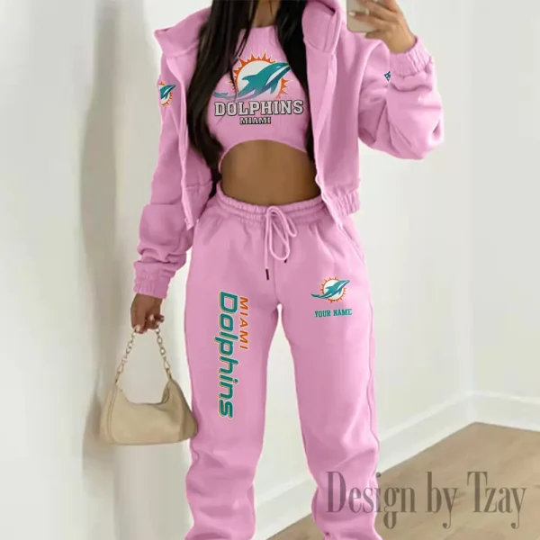 Miami Dolphins Personalized Women Sporty Streetwear Set SPTWAL3PS245 - Image 6