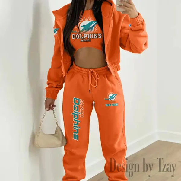 Miami Dolphins Personalized Women Sporty Streetwear Set SPTWAL3PS245 - Image 7