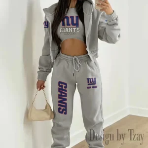 New York Giants Personalized Women Sporty Streetwear Set SPTWAL3PS249