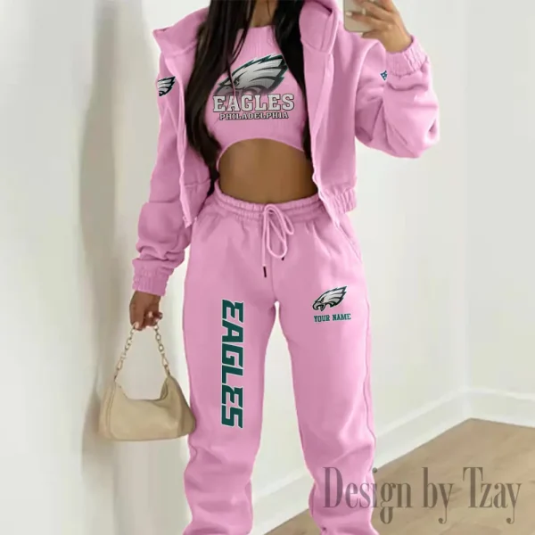 Philadelphia Eagles Personalized Women Sporty Streetwear Set SPTWAL3PS251 - Image 6