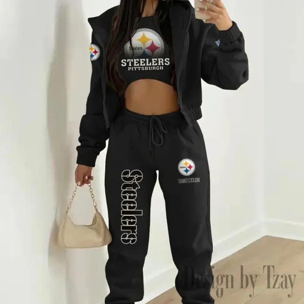 Pittsburgh Steelers Personalized Women Sporty Streetwear Set SPTWAL3PS252 - Image 3
