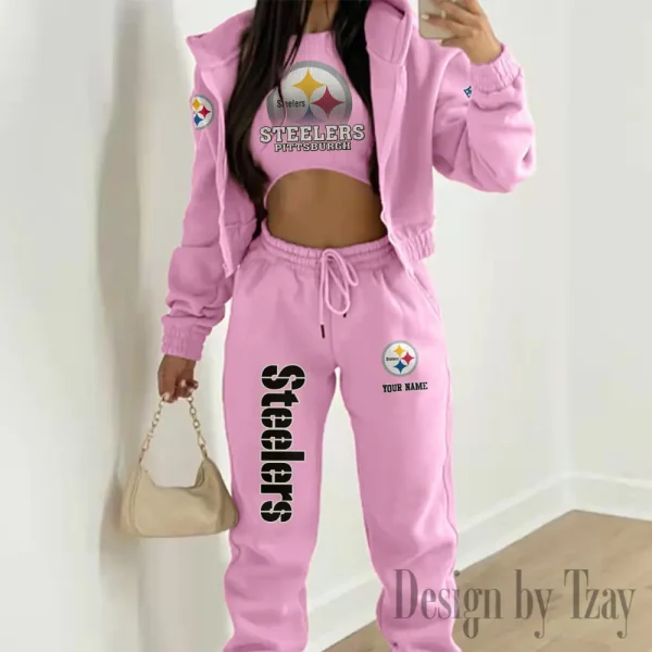 Pittsburgh Steelers Personalized Women Sporty Streetwear Set SPTWAL3PS252 - Image 5