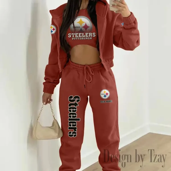 Pittsburgh Steelers Personalized Women Sporty Streetwear Set SPTWAL3PS252 - Image 6