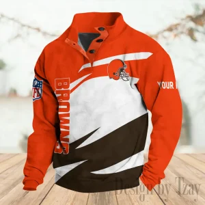 Cleveland Browns Buttoned Collar Sweatshirt New Design 2025 S9DBSCH2196
