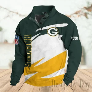 Green Bay Packers Buttoned Collar Sweatshirt New Design 2025 S9DBSCH2200