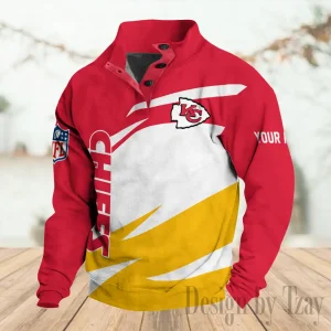 Kansas City Chiefs Buttoned Collar Sweatshirt New Design 2025 S9DBSCH2204