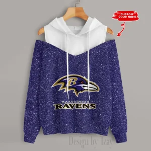 Baltimore Ravens Chic Off Shoulder Casual Hoodie S9CSH099