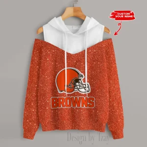 Cleveland Browns Chic Off Shoulder Casual Hoodie S9CSH104
