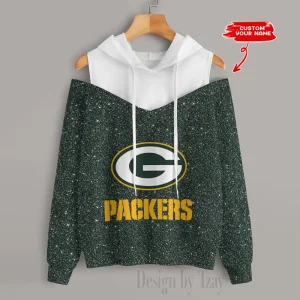 Green Bay Packers Chic Off Shoulder Casual Hoodie S9CSH108