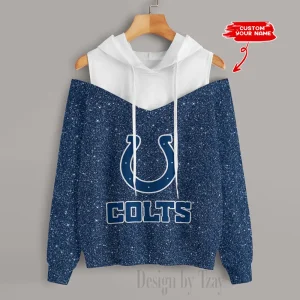 Indianapolis Colts Chic Off Shoulder Casual Hoodie S9CSH110