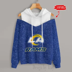 Los Angeles Rams Chic Off Shoulder Casual Hoodie S9CSH115