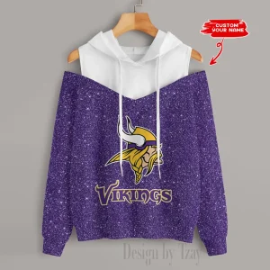 Minnesota Vikings Chic Off Shoulder Casual Hoodie S9CSH117