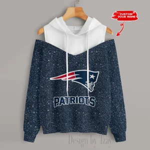 New England Patriots Chic Off Shoulder Casual Hoodie S9CSH118