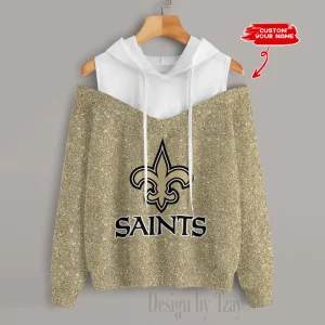 New Orleans Saints Chic Off Shoulder Casual Hoodie S9CSH119
