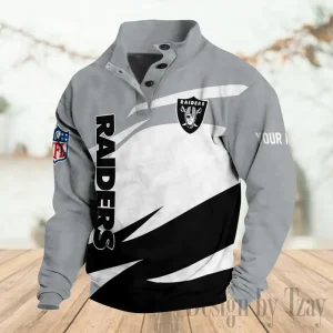 Las Vegas Raiders Buttoned Collar Sweatshirt New Design 2025 S9DBSCH2205