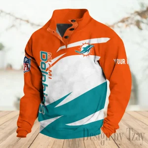 Miami Dolphins Buttoned Collar Sweatshirt New Design 2025 S9DBSCH2208