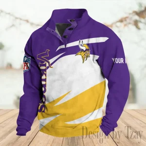 Minnesota Vikings Buttoned Collar Sweatshirt New Design 2025 S9DBSCH2209