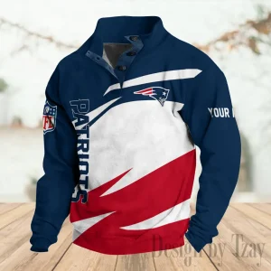 New England Patriots Buttoned Collar Sweatshirt New Design 2025 S9DBSCH2210