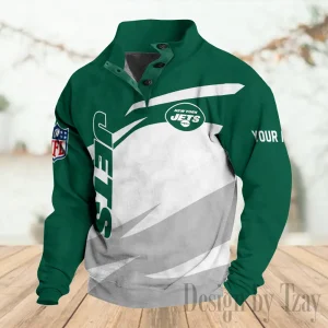 New York Jets Buttoned Collar Sweatshirt New Design 2025 S9DBSCH2213