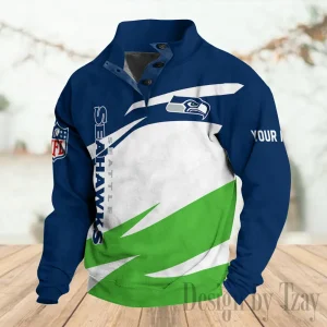 Seattle Seahawks Buttoned Collar Sweatshirt New Design 2025 S9DBSCH2217