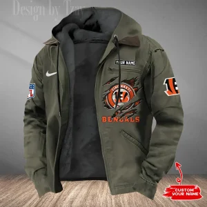 Cincinnati Bengals Men's Casual Padded Jacket Hooded Trending 2025 SPTPJH168