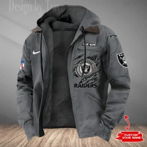 Las Vegas Raiders Men's Casual Padded Jacket Hooded Trending 2025 SPTPJH178