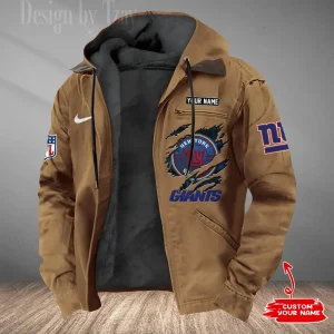 New York Giants Men's Casual Padded Jacket Hooded Trending 2025 SPTPJH185