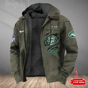 New York Jets Men's Casual Padded Jacket Hooded Trending 2025 SPTPJH186