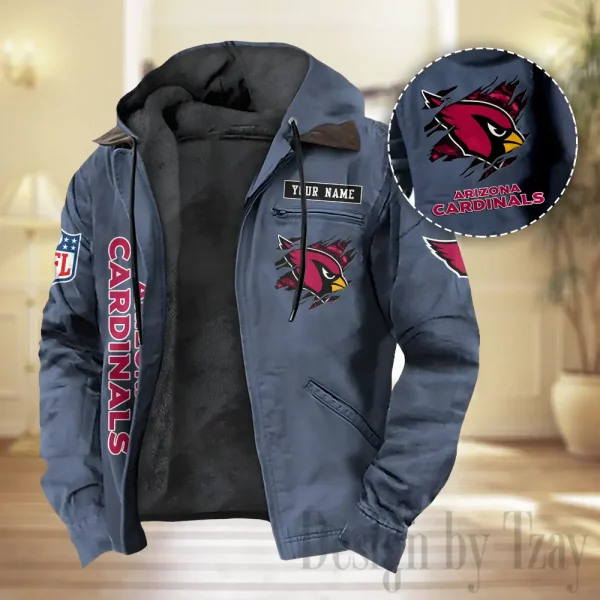 Arizona Cardinals Men Classic Badge Winter Jacket SPTPJH194 - Image 2