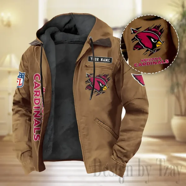 Arizona Cardinals Men Classic Badge Winter Jacket SPTPJH194 - Image 4