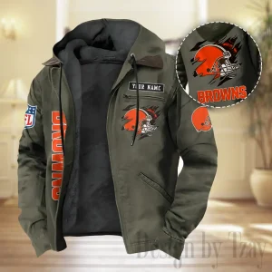 Cleveland Browns Men Classic Badge Winter Jacket SPTPJH201