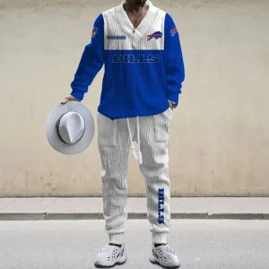 Buffalo Bills Men's Long Sleeve Sports Suit V-neck Casual SPTMLSSVNC004