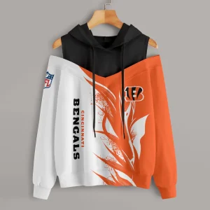 Cincinnati Bengals Chic Off Shoulder Casual Hoodie S9CSH135