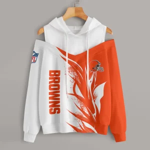 Cleveland Browns Chic Off Shoulder Casual Hoodie S9CSH136