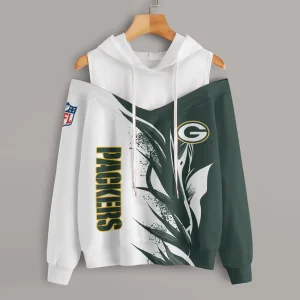 Green Bay Packers Chic Off Shoulder Casual Hoodie S9CSH140