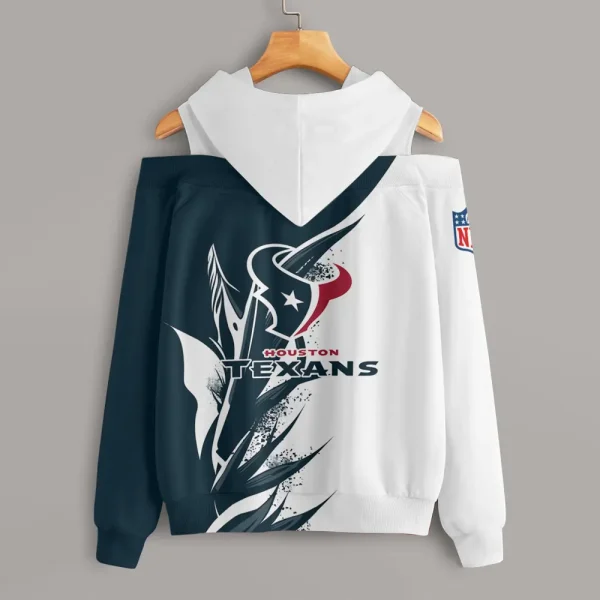 Houston Texans Chic Off Shoulder Casual Hoodie S9CSH141 - Image 2